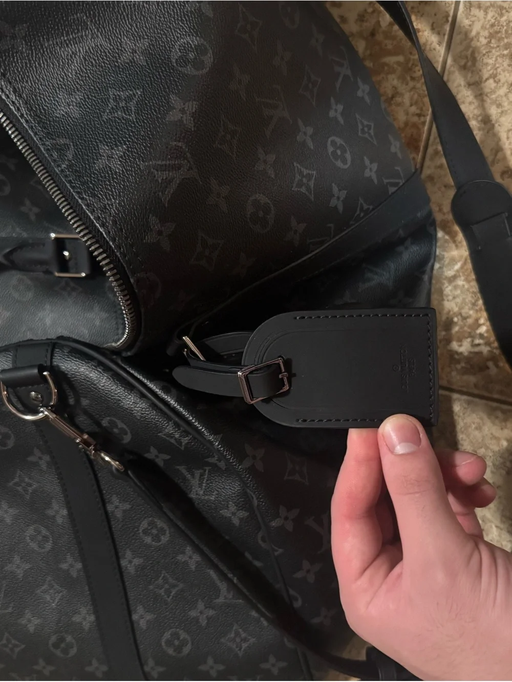 Louis Vuitton Monogram Eclipse Keepall Bandoulière 55 - Black/Grey
